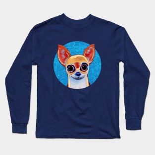 Mexican Chihuahua Folk Painting Long Sleeve T-Shirt